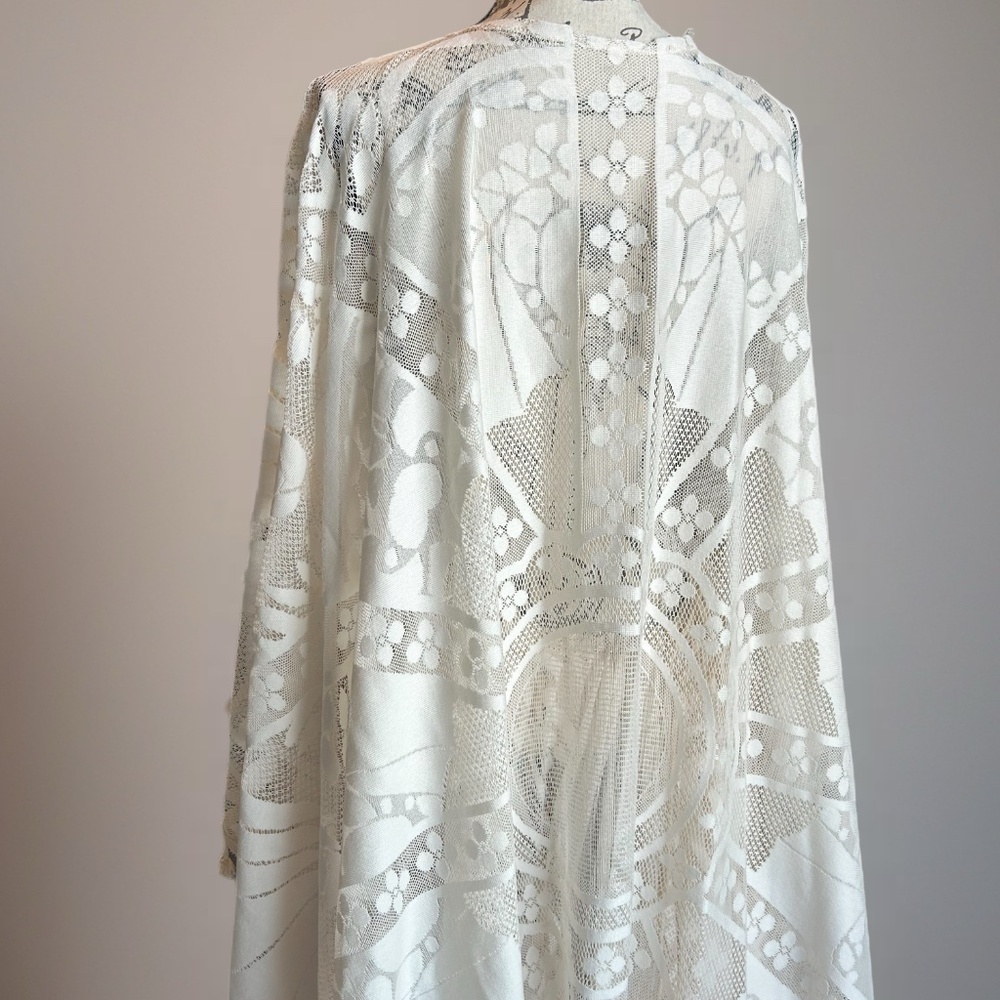Maternity Wedding/Photoshoot Dress Cream Lace and Adjustable Waist Hand Made - Picture 3 of 13